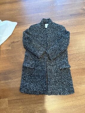 BB Dakota Black & White Marled Bouclé Cardigan